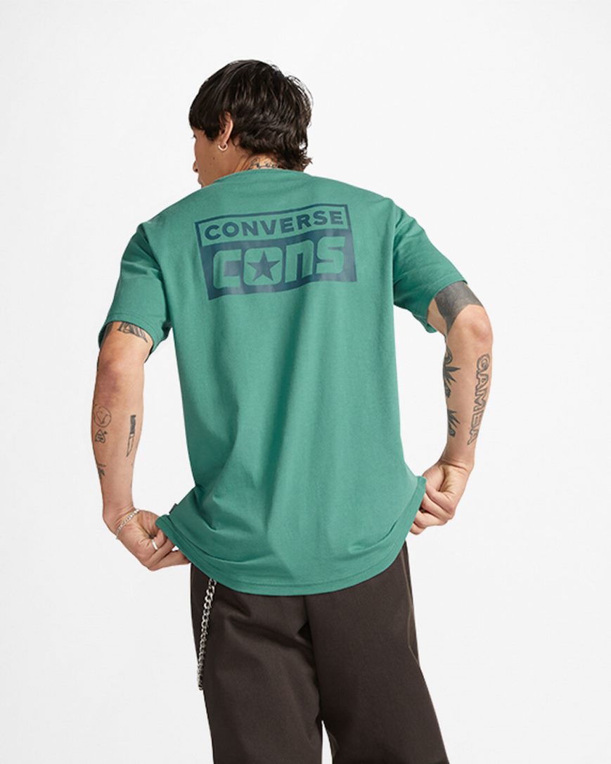 T-Shirts Barbati Converse CONS Grafice Verzi | RO AFQKR853